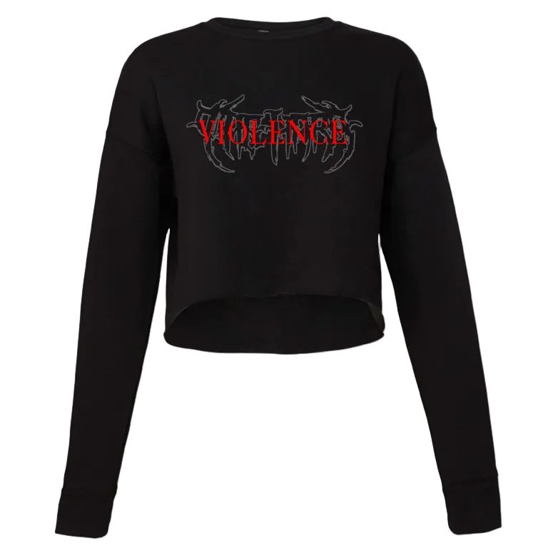 'Violence' Cropped Sweatshirt