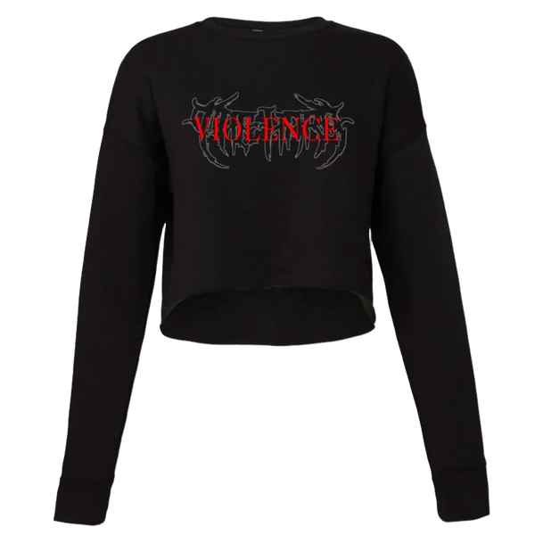 'Violence' Cropped Sweatshirt