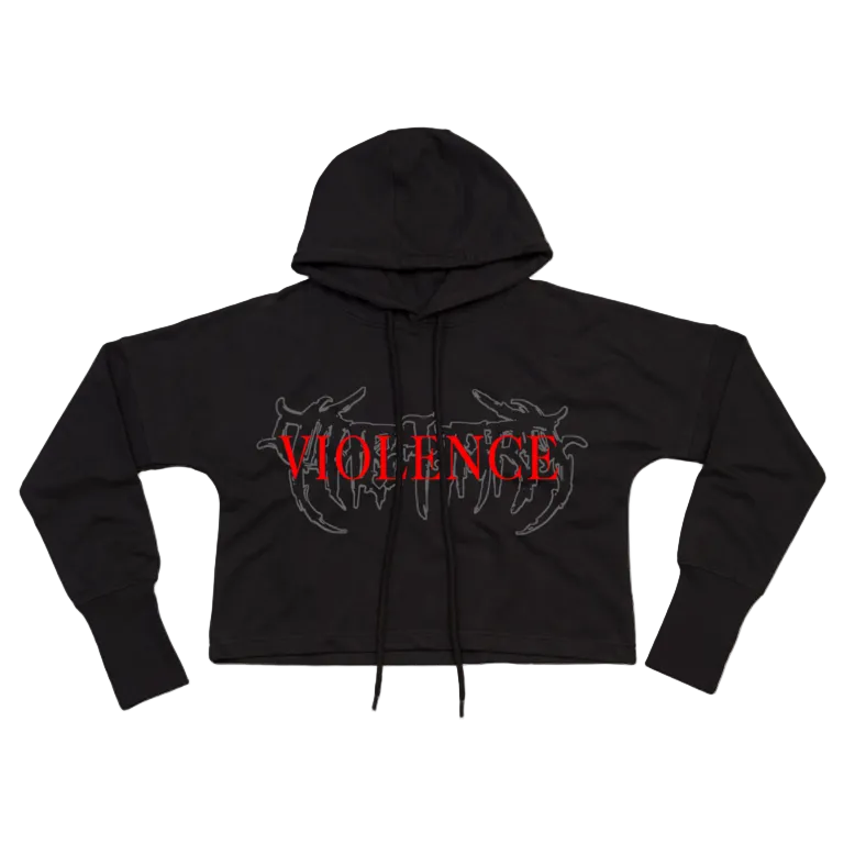 'Violence' Cropped Hoodie