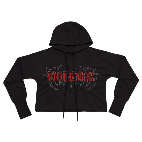 'Violence' Cropped Hoodie