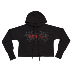 THE HARA Cropped-Hoodie-Front-Violence